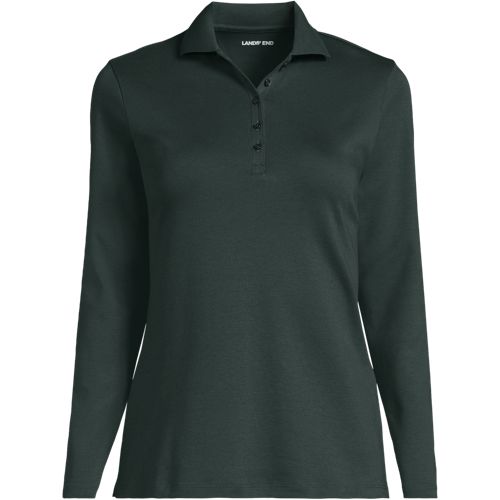 Women's Plus Long Sleeve Supima Cotton Polo Shirt | Lands' End