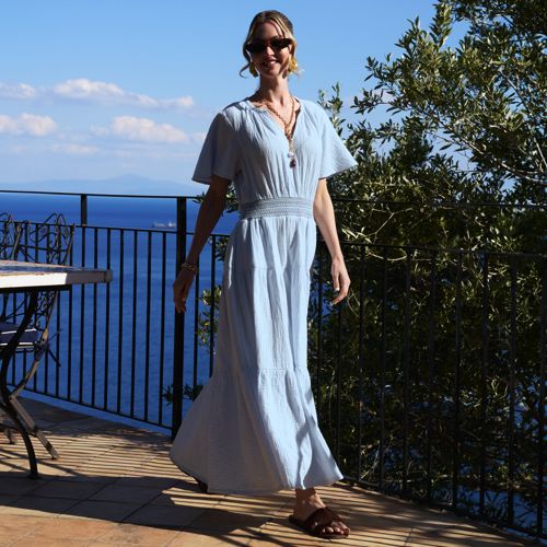 Women's Cheesecloth Tiered Dress
