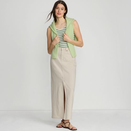 Women's Soft Denim Maxi Skirt