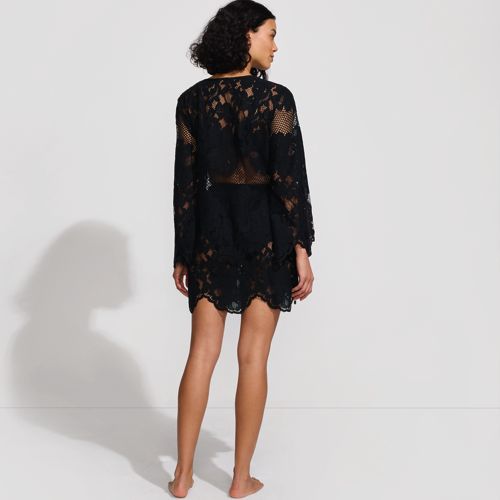 plus size black tshirt dress Best You Had Lace Long Sleeve Mini Dress | Black | Womens main image 1