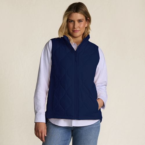 Gilet Femme Lands' End - Duvet Blanc - Taille M/T 10-12 - Neuf Avec étiquettes