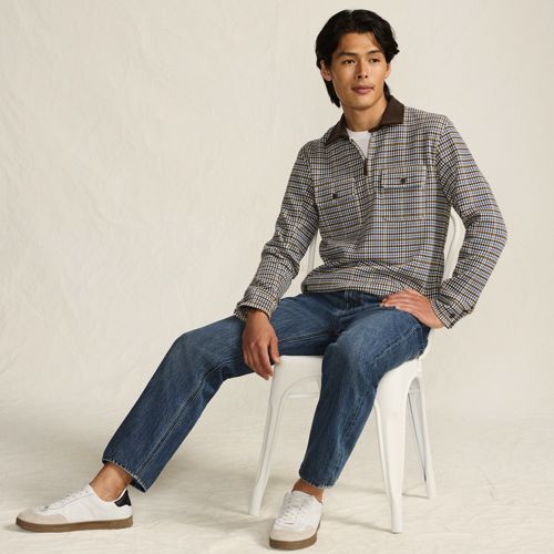Men's Corduroy Collar Bedford Quarter Zip Jumper