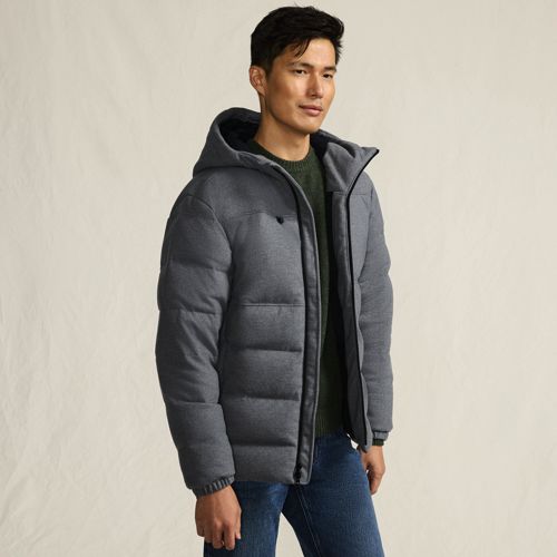 Men's Hooded Wool-Like Puffer Jacket