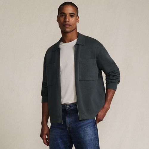 Men's Fine Gauge Cotton Zipped Cardigan