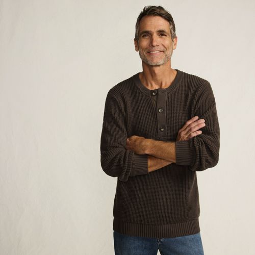 Men's Henley Neck Drifter Jumper