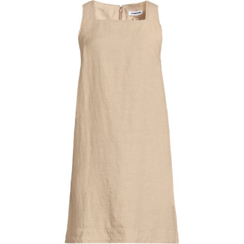 linen shift dresses uk Knee Length Linen Shift Dress in Beige