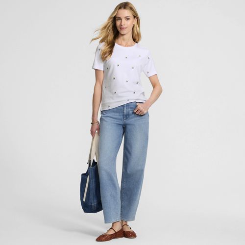 Women's Supima Interlock Cotton Embroidered T-Shirt | Lands' End